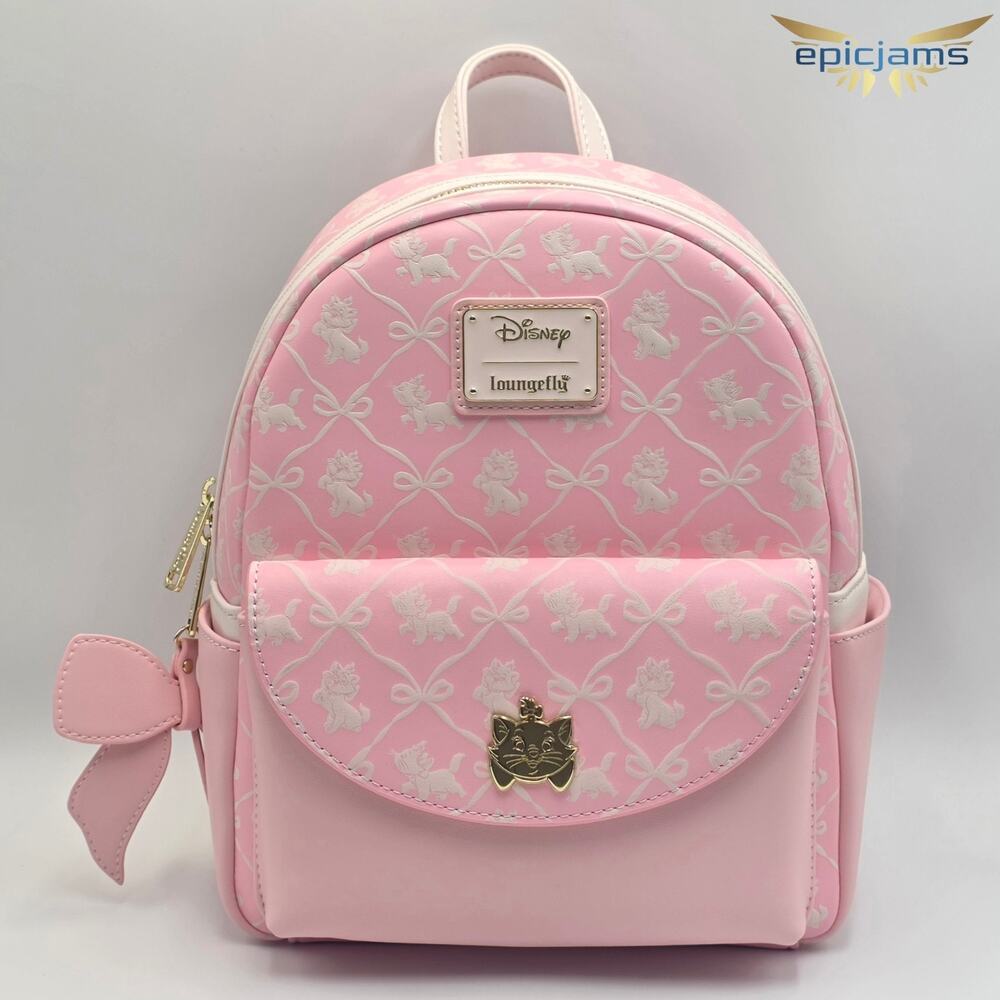 Loungefly Disney The Aristocats Marie Bows Allover Print Mini Backpack New